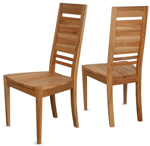 Staboos CH03 Esszimmerstuhle 4er Set Holz Stuhl bis 130 kg - Fertig montiert - Küchenstuhl 100% Massive Kernbuche Holzstuhl (Bio geölt)