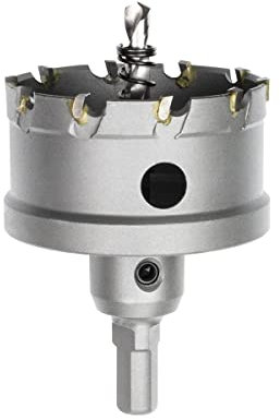 Meccion Foret de Scie Cloche en Métal, Coupeur de Trou de Dents en Carbure de Tungstène pour Tôle D'acier Inoxydable, Métal, Alliage, Fer, Bois (60mm)