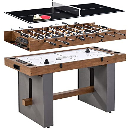 Barrington 3-in-1 Combination Game Table 54”, Foosball, Air-Powered Hockey and Table Tennis Combo Table, Multi Game Table Perfect for Family Game Rooms, All-in-One Arcade Table