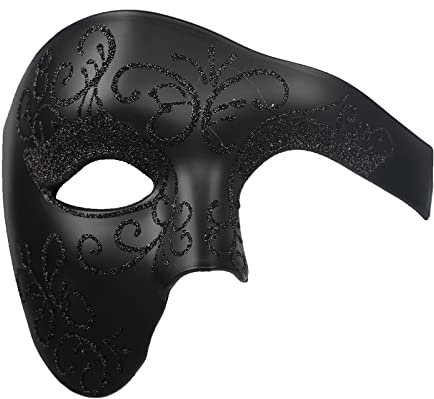 Decorative Half Face Mask Plastic Eye Mask Halloween Face Mask Cover for Women Men Adults Carnivals Halloween Christmas Nightclub Cosplay Party Costume Props Decorations Accessories Dress Up Mask