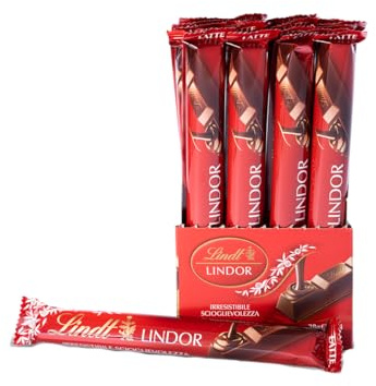 Lindt LINDOR Snack Cioccolato al Latte, Formato 38g, 24 pezzi