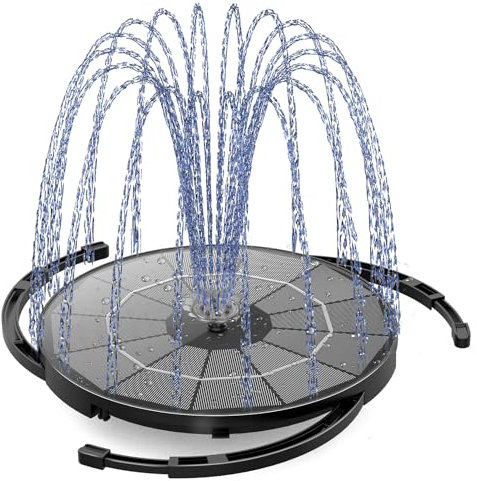 AISITIN Solar-Springbrunnenpumpe für Vogelbad, 3,5 W DIY Solar-Wasserpumpen-Set mit 3 m langem Kabel und 13 Düsenstilen, solarbetriebener Teichbrunnen mit Halterungen für Garten, Teich, Aquarium und