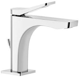 Gessi Rilievo, miscelatore monocomando per lavabo versione S (D32 mm), con scarico 1 1/4, sporgenza 126 mm, 59001, Colorazione: cromo