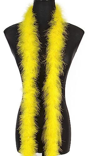 wangruida 2 Yards 20 g Gelb, Flauschige Marabu-Federboa für DIY Craft Sewing Trim Home Hochzeit Party Weihnachtsdekoration