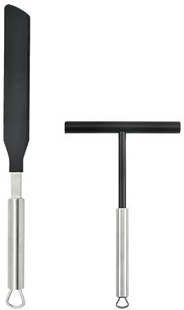 Crepes Distributor and Spatula Set Stainless Steel Dough Distributor Crepes Spreader for Cooking Crepes Distributor