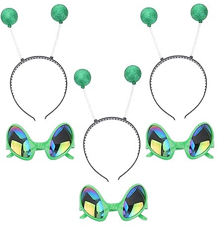 HOMSFOU 6st Außerirdische Brille Alien-kostümzubehör Modebrillen Marskopf Boppers Halloween-kopfschmuck Außerirdischer Kopfschmuck Alien-brille Alien-haarreifen Cosplay Plastik Maske Kind