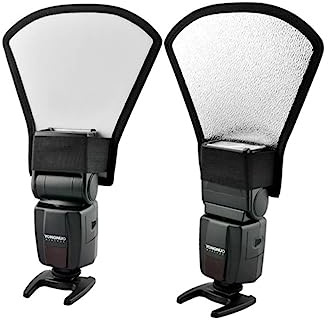 Beidseitiger Blitzdiffusor für Speedlight 600ex 580ex 430ex Ii | Pu Reflexmaterial, Silber und Weiß, Indirektes Blitzlicht, für Foto und Outdoor Aufnahmen