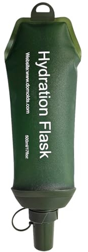 ZESION Grüne weiche Thermosflasche, TPU, faltbar, für Trinkrucksäcke/Laufwesten, Laufen, Wandern, Radfahren, Faltflasche, 500 ml