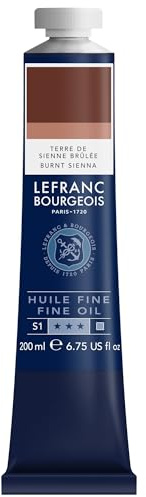Lefranc Bourgeois 301843 Feine Ölfarbe in hervorragender Qualität,lichtecht mit gleichmäßige Konsistenz, 200ml Tube, ideal für Keilrahmen, Leinwand, Malkarton - Siena Natur