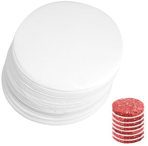 500 Pièces Disques à Burger,11cm Papier Sulfurisé, Papier De Presse à Hamburger, Burger Paper, Papier Steak Haché Ovale, Idéal Pour La Cuisson Des Hamburgers Et La Préparation Des Steaks Hachés