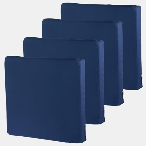 shaojian 4Pcs Garden Seat Cushions Covers Replacement 60×60×10cm Outdoor Waterproof Cushions Covers Minimalist Patio Sofa Cushion Cover with Zipper Closure for Outdoor Garden, Only Cover (blue)