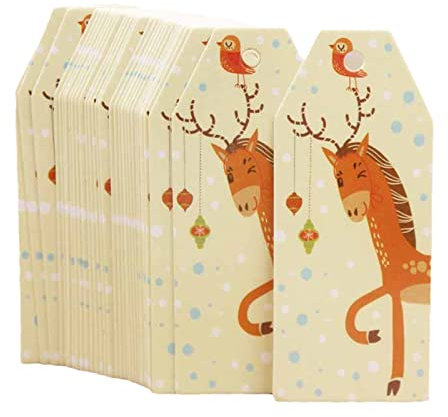 100 x Frohe Hängeetiketten, niedlicher Druck, weiße Papieranhänger, Geschenkanhänger für Hochzeit, Geschenkverpackung, Dekoration, 100 Stück/Set, weißes Papier, Geschenkanhänger, Frohe Hängeetiketten,