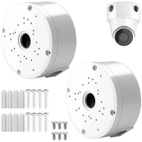 2-Pack Universal Security Mount Box, Hide Cable Bracket, Indoor Camera Cover, Base Junction Box for Dome Cameras (2)