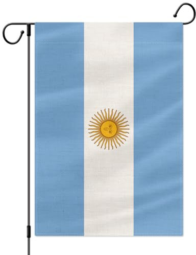 PTEROSAUR Bandera de jardín argentina, bandera nacional argentina, 30 x 45 cm, yute de doble cara, para decoración de interior y exterior del hogar