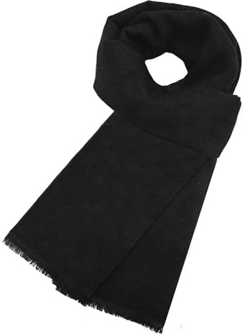 lifwimner Winter Schal für Herren, Classic Halswärmer Männer 180x30 cm Herrenschal Winter, Warmer weicher Wollschal für den Winter Herbst(Schwarz)