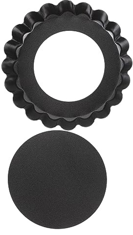 Alipis Round Cake Moulds Baking Tartlet Molds Egg Tart Mould Metal Cake Pan Removable Bottom Easy to Clean