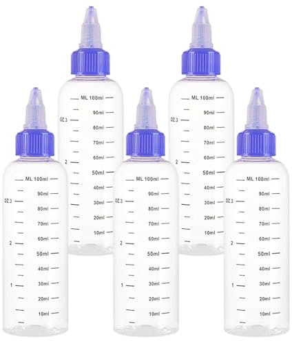 Quetschflasche, 5 Stück plastikflaschen zum befüllen 100ml-110ml, Transparent Squeeze Flasche, hair oil applicator, Pigment Aufbewahrungsflaschen, Klein Squeeze Flaschen, Für Lotion, Öle(Lila)