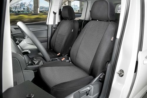 WALSER Transporter Sitzbezüge Auto für VW Crafter, Mercedes Sprinter, 1 Einzelsitz Fahrer (Aussparung Armlehne rechts), Auto Sitzbezüge aus Premium Jacquard, Auto Sitzauflagen für Van