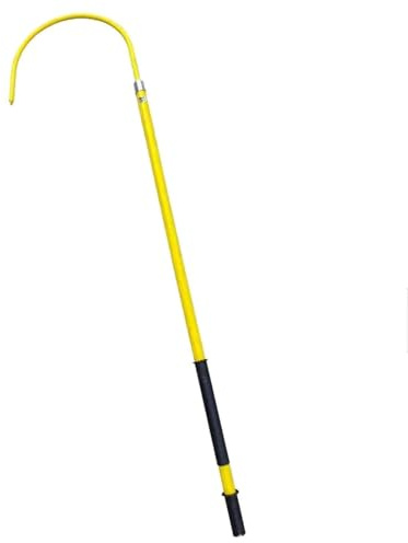 High Voltage Insulated Rescue Hook Commercial, Non-Conductive Electrical Safety Life-Saving Pole Stick, Fire Electrician Anti-electrocution Rescue Hook,1.5m/4.9ft-Yellow