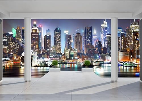 Fotomurales Decorativos Nueva York Papel Pintado 400x280 cm 3D Mural Nueva York Murales Póster Pared No Tejido Dormitorio Salón Paredes Decoración Fotomural Panorámico q4152