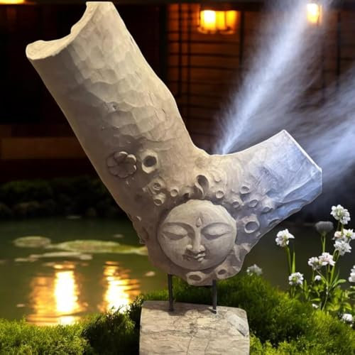 Generisch Buddha Figur groß 90cm – Garten Deko Suarwood Skulptur Feng Shui stehend