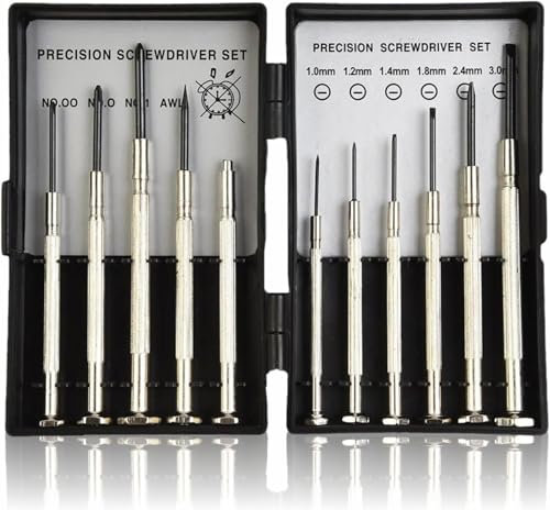 Mini Screwdriver 11Pcs Set, Precision Screwdrivers with Mini Pocket Size Carrying Case, Perfect for Glasses, Watches, Remotes and Computers