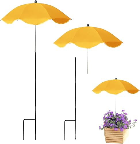 Generisch 2 Stück Pflanzenschirme Für Draußen, Sonnenschutz Pflanzen LSF 50+, Verstellbar Mini Sonnenschirm Für Pflanzen, Pflanzenschattenabdeckung Für Gartenpflanzen, Topfpflanzen