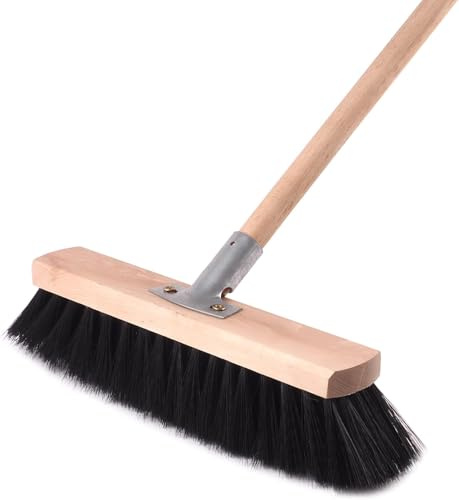 BAUSTER® Robuster Besen mit 120 cm Stiel | Nylonborsten | Straßenbesen & Zimmerbesen | Industrie-, Hallen- & Gartenbesen | Verschiedene Breiten 300–1000 mm (Besen 500 mm + Stiel 120 cm)