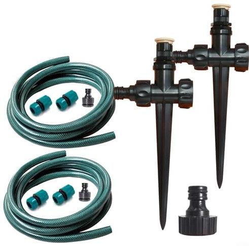 Gettimore Kit de riego automático del sistema de aspersor del césped con la manguera del jardín Cobertura múltiple del patrón del espray
