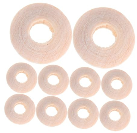 Perline di Legno Disco Piatto 100 Pezzi Beige 14x7 Mm