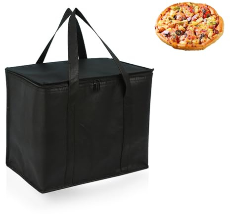 Borsa termica Homiladi da 30 l, grande capacità e resistente, pieghevole, per alimenti, in stile igloo, per viaggi, campeggio, picnic, barbecue (nero)