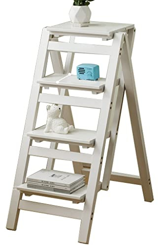 Scaletta pieghevole a due gradini, per cucina e uso domestico, design in legno