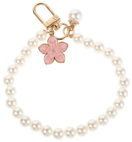 FONDOTIN Cadena de Cuentas de Perlas DIY para Móvil Colgante de Bolso Artesanal Llavero Resistente y Decorativo para Mujeres Accesorio Versátil para Teléfono y Bolso