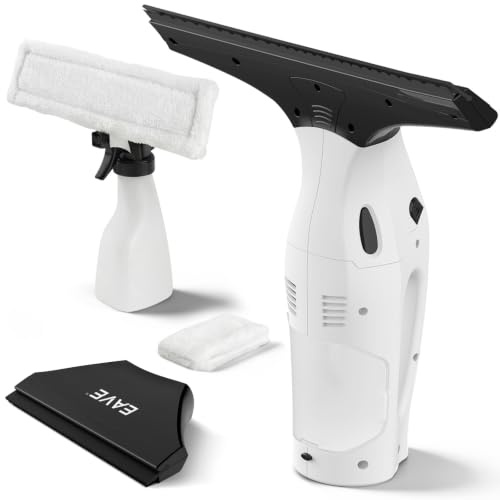 Eave Window Vac Kit, Window Cleaning Equipment with 17cm & 28cm Suction Nozzles, 2000pa Window Vacuum Cleaner Cordless with 45min Battery Life & 270ml Water Tank, Suitable for Windows, Mirrors, WC07