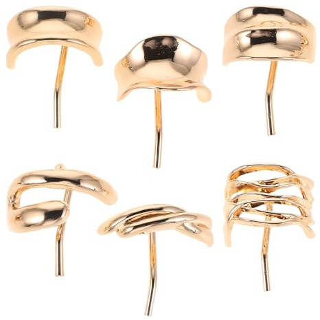 Veemoon Lot de 6 Pinces à Cheveux Vintage en Alliage Métallique Doré Accessoires pour Queue de Cheval Haute Crochets et Épingles de Fourchette pour Cheveux Longs Maintien Sport et