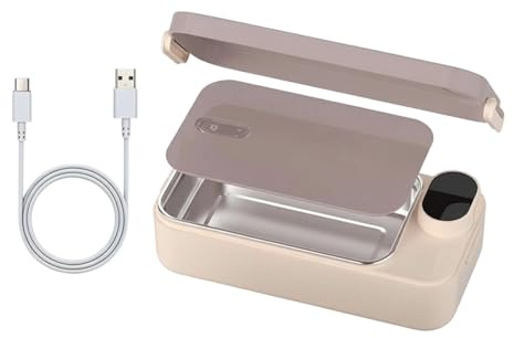 Générique Boîte Repas Électrique,Réchaud Alimentaire Rechargeable - Boîte Repas Électrique avec Contenant Inoxydable | Pour Adolescents Adultes Travail Voyage École