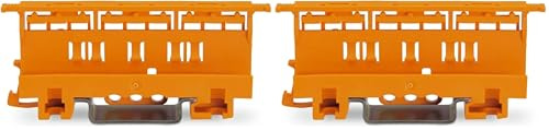 WAGO Befestigungsadapter 221-500 | Befestigungs-Adapter der Serie 221 (4 mm²), zur Montage auf TS 35, 10 Stück, für Schraubbefestigung, orange (Packung mit 2)