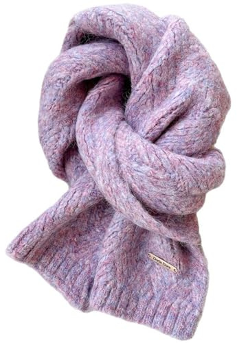 Licsaliwe Alpaka-Schal, Wollstrickschal für Damen, ultraweich, leicht, warm, Winterschal mit elegantem Fall (Violett, 162, 6 x 22, 9 cm)