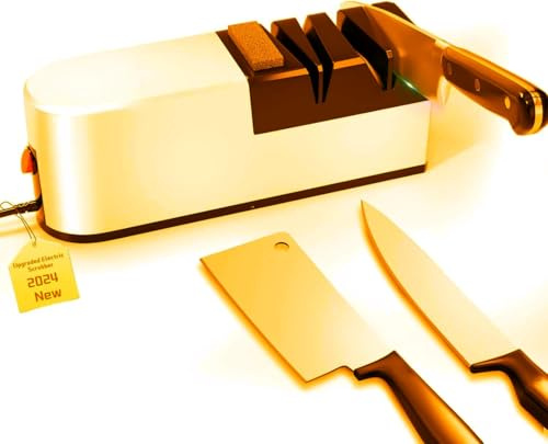 Electric Knife Sharpener, 5 in 1 Knife Sharpening System with Straight Blade, Professional Diamond Knife Sharpener for Rough Sharpening, Repair and Sharpening of Knives (WI3)