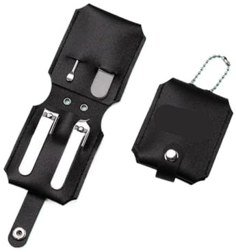 Ensemble de coupe-ongles en cuir Portable, outils manucure, cure-oreille, coupe cuticules(03)