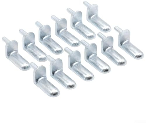 Qualoramall Paquete de 12 pines de soporte de estante para y parte 113301, clavijas de muebles de aleación de zinc fundido a presión de 3 mm para estanterías, armarios, tornillos de repuesto de metal