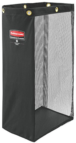 Rubbermaid Commercial Products Executive Series Side-Load Mesh Housekeeping Cart Bag, Black, Compatible with Rubbermaid Cleaning Carts for Laundry/Trash in School/Home/Office/Lobby/Mall