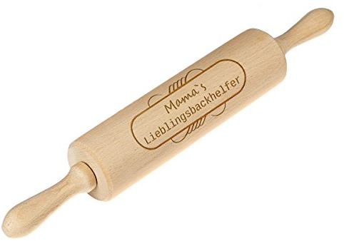 Mattarello con incisione – Mattarello in legno di faggio con asse in metallo – Mattarello personalizzato – Idea regalo per compleanno – motivo utensile da forno