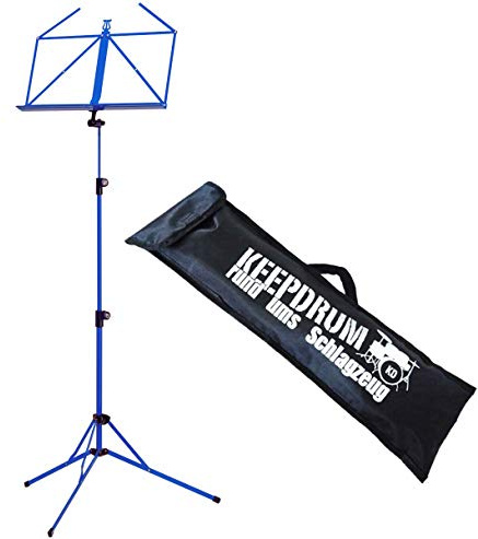 K&M 100/5 Notenständer Notenpult Blau + Keepdrum Tasche