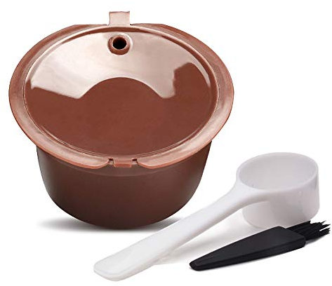 i Cafilas Dolce Gusto kapsel wiederverwendbar kapseln nachfüllbar Nachfüllbare Kapsel mit 1 Plastiklöffel + 1 Reinigungsbürste