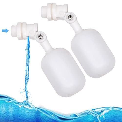 PROBEEALLYU Schwimmer-Kugelhahn Abschaltung 3/8 Zoll Automatische Füllwassertankventile, 2 Stück Schwimmerventile für Rinderwassertränke/Wassertank/WC-Ventile, weiß