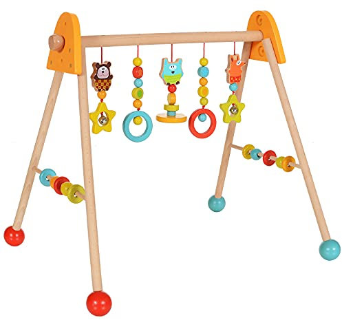 LCP Kids Baby Spielbogen Holz Trapez, Hängespielzeug höhenverstellbar