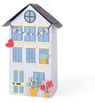 Sizzix 663847 Thinlits Stanzschablonen No Place Like Home von Georgie Evans, 19 Stück