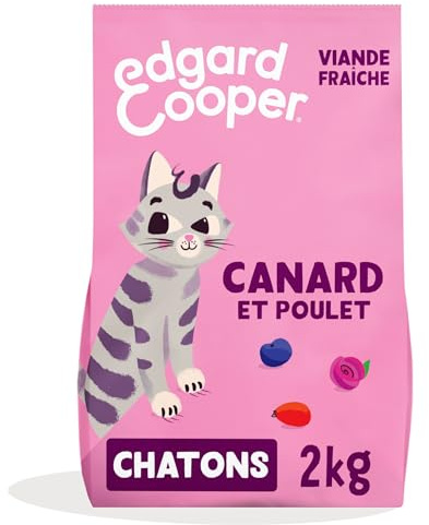 Edgard Cooper Trockenfutter für Katzen, sterilisiert, Kätzchen, (Ente & Huhn, 2 kg), frisches Fleisch und hochwertige Proteine, echte Zutaten, sterilisiert und aktiv