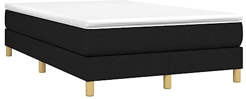 vidaXL Boxspring-sängram svart 120x200 cm tyg, dubbelsäng, säng, säng ram, dubbelsängar, sängar, säng ramar, resårmadrass, resårmadrasser, pocketersårmadrass